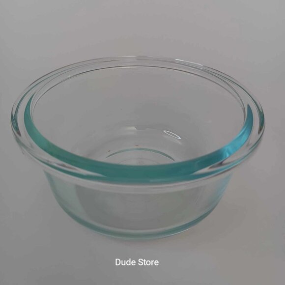Pyrex #7202R 1 Cup 4" Storage Container Custard Bowl - Clear w/ Light Blue Tint - Picture 1 of 5